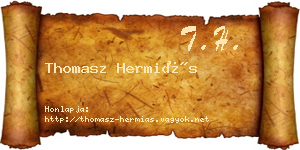 Thomasz Hermiás névjegykártya